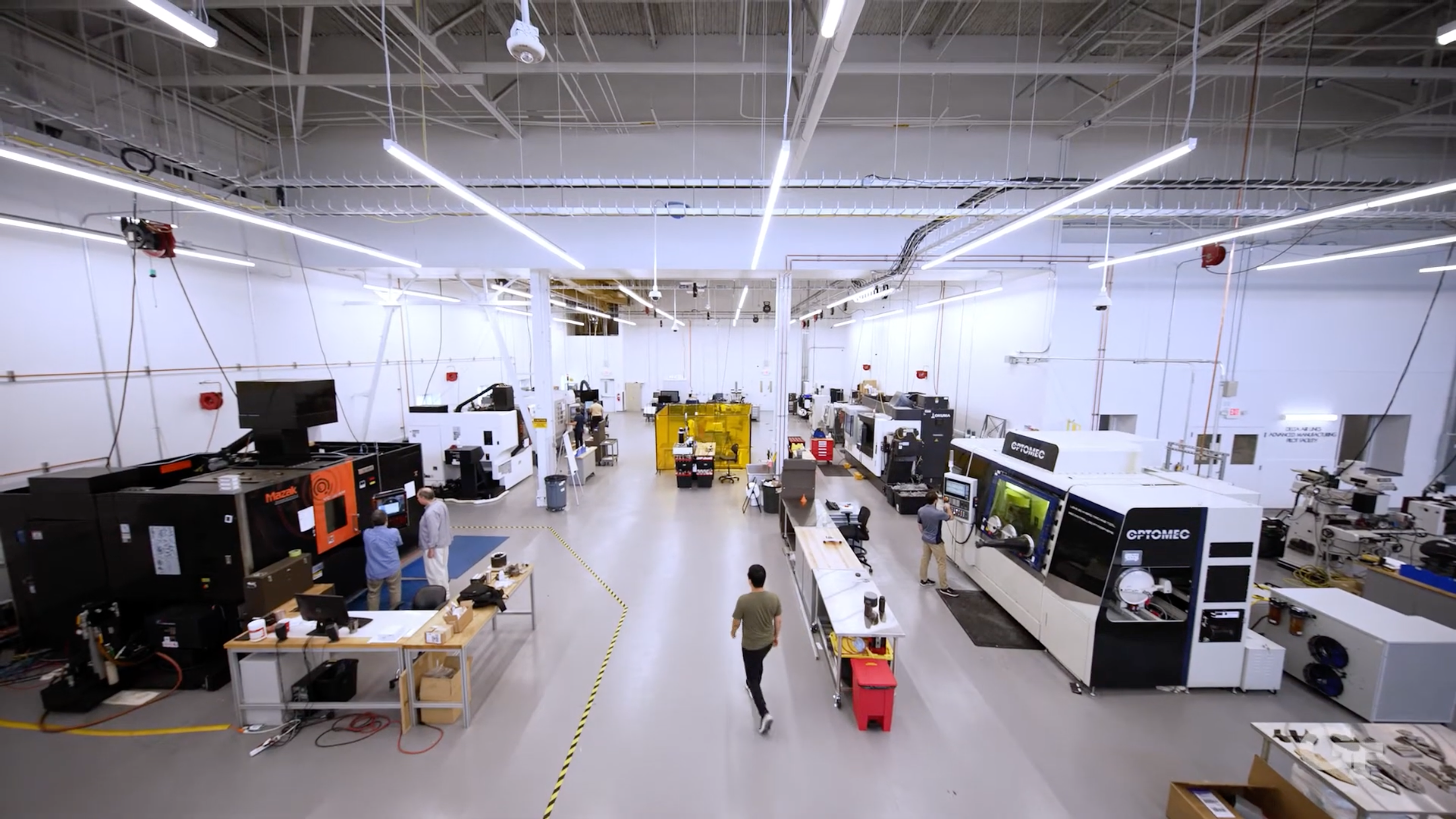 An overhead view depicting part of the AMPF facility.